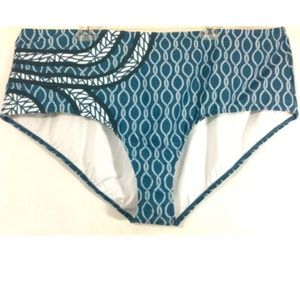 High Divine by MOD CLOTH Swim Brief Bikini Bottom Hipster 4X Blue Geometric